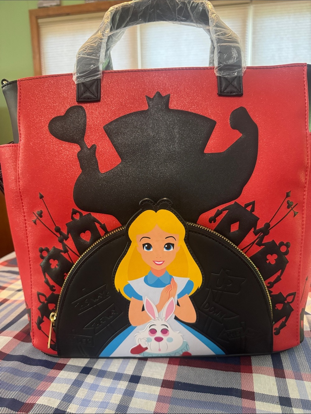 Loungefly Red and Black Alice in Wonderland Top-Handle Tote